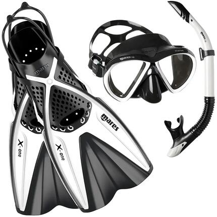 Snorkelset Volwassenen X-One Marea Masker Vinnen Snorkel Channel Thrust Silicone