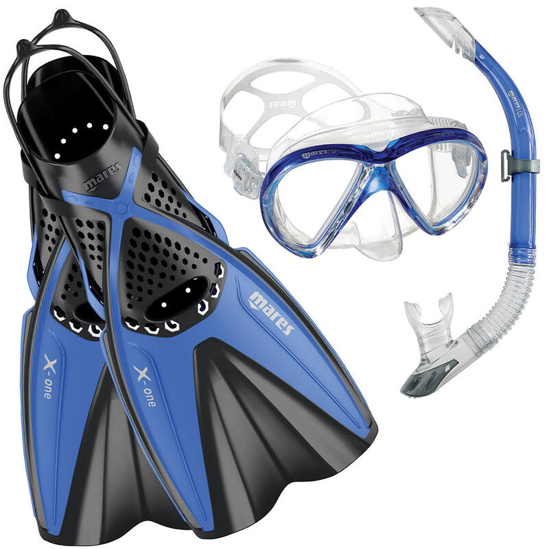 Set snorkeling Mares AQ - X-ONE MAREA, Albastru, L-XL