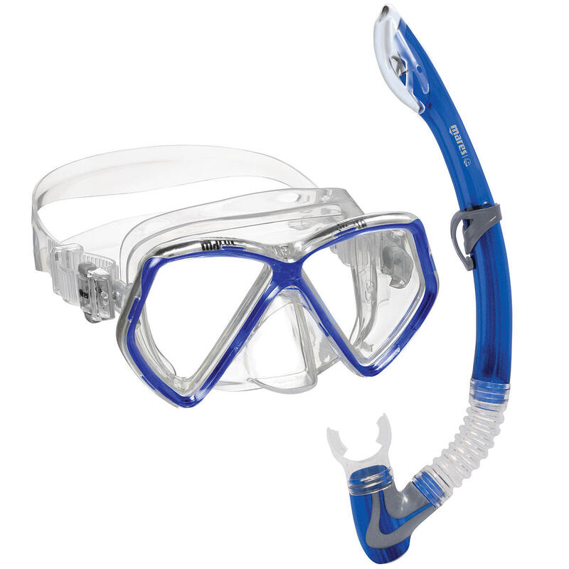 Set snorkeling Mares AQ - X-ONE PIRATE, Albastru, XS