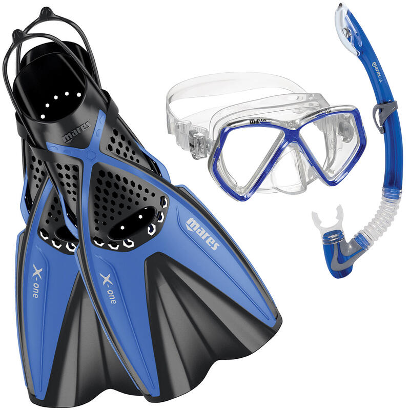 Set snorkeling Mares AQ - X-ONE PIRATE, Albastru, XS