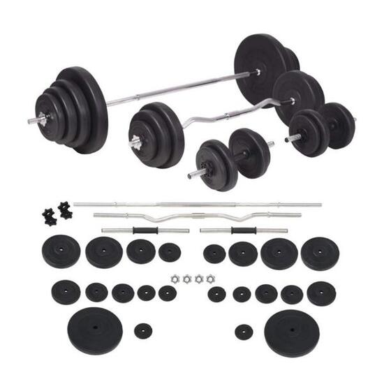 Kit Haltères avec Barre et Haltères 60kg Fitness Tech