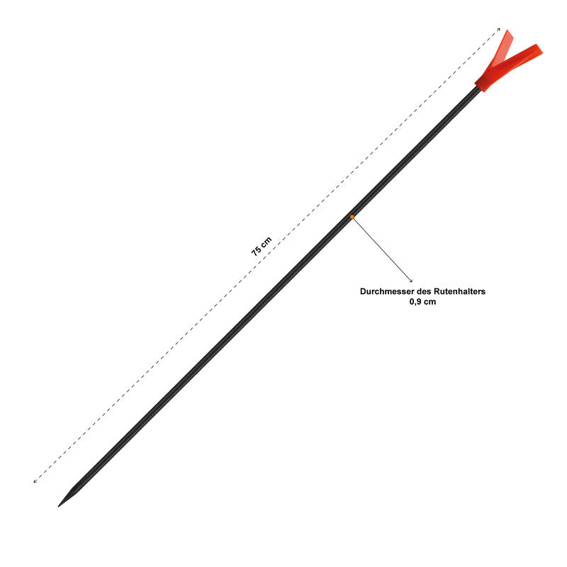 Rutenhalter 75cm – V-Rutenhalter mit Schnurlaufkerbe – Rutenauflage 10 Stück