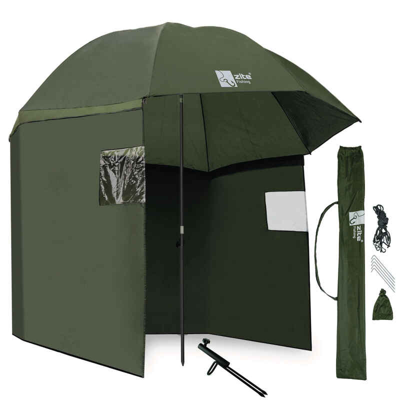 Angelschirmzelt-Set: robustes Zelt mit Schirmständer für optimalen Schutz