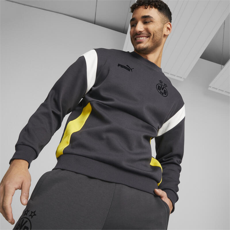Borussia Dortmund ftblArchive Sweatshirt Herren PUMA Flat Dark Gray Cyber Yellow