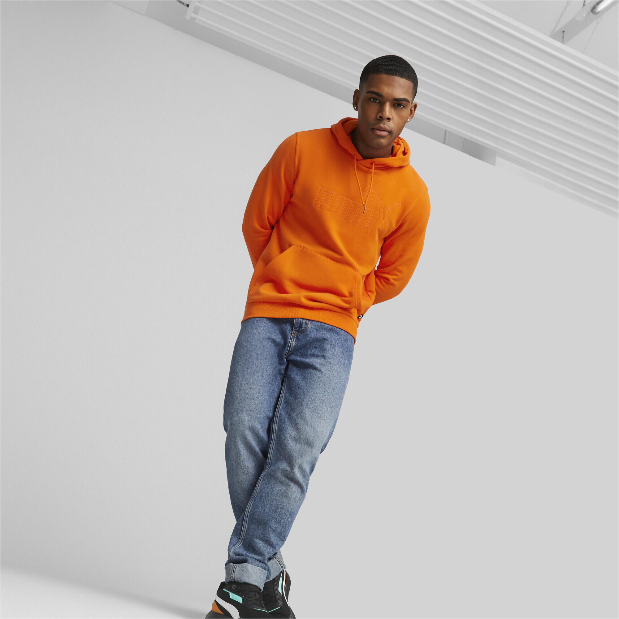 Felpa con cappuccio Essentials+ da uomo PUMA Cayenne Pepper Orange 3/6