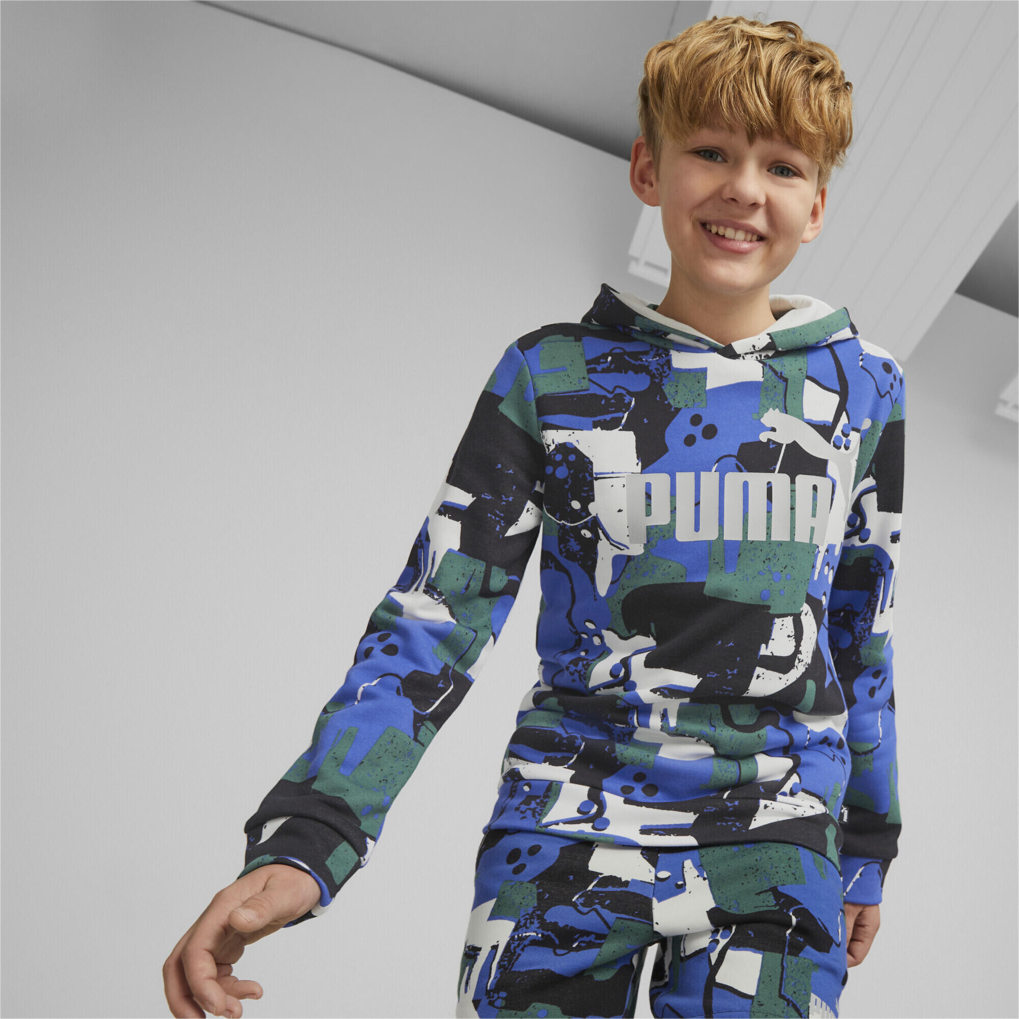 Felpa con cappuccio Essentials+ Street Art Printed per ragazzo PUMA 2/6