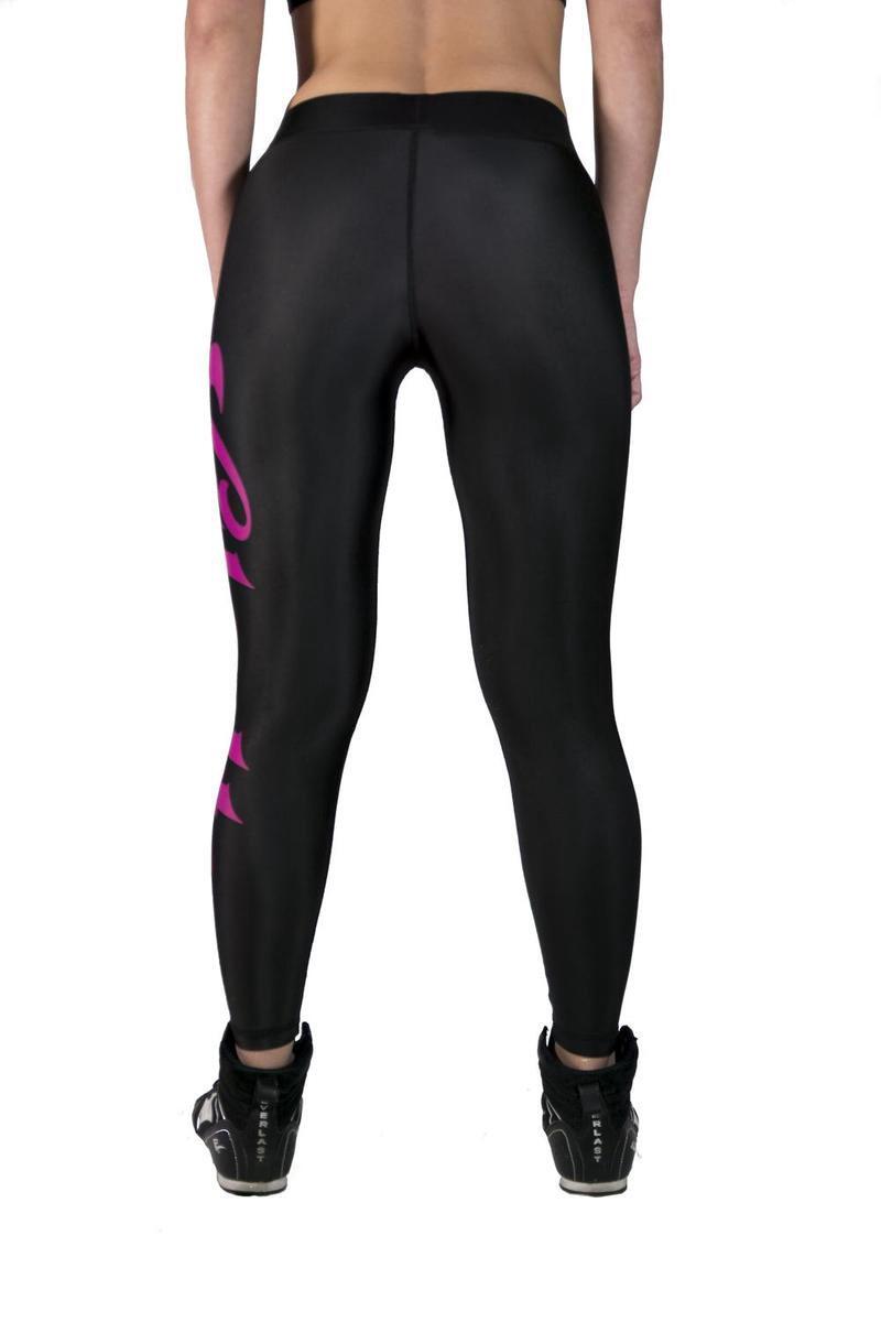 Gladts-Legging met Top-Zwart/Roze 2/4