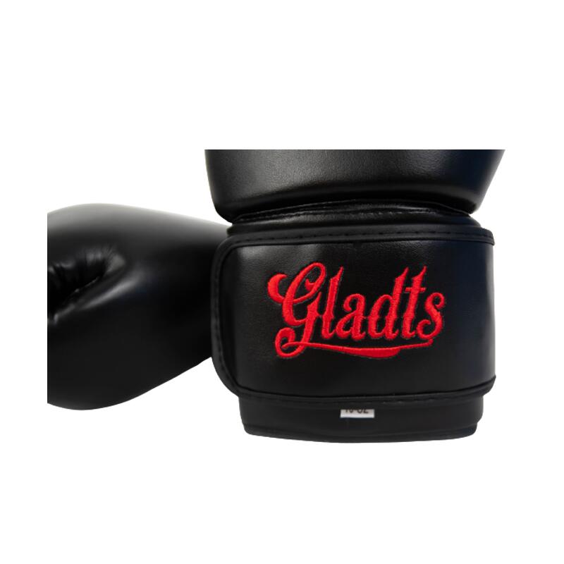 Gants de boxe classiques Gladts - Noir/Rouge 4/4