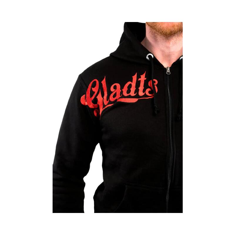 Gladts-Survêtement-Noir/Rouge 3/4