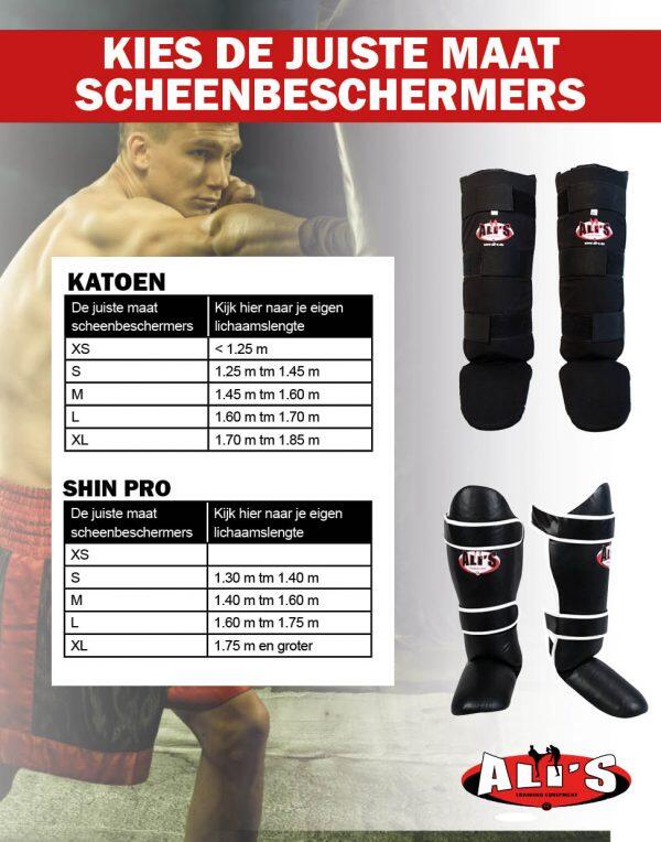 Ali’s Scheenbeschermers Vechtsport Kickboksen Zwart 3/3