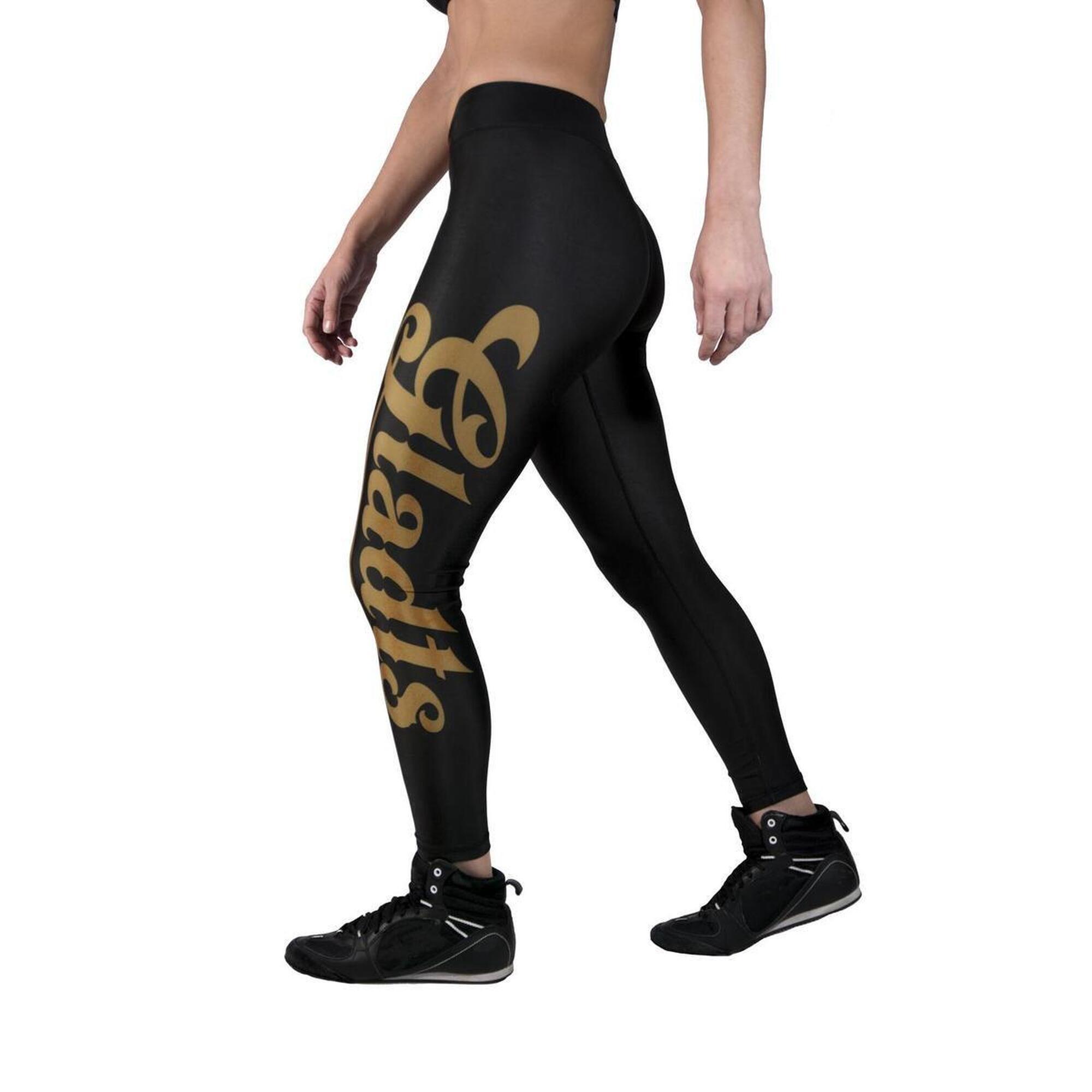 Gladts-Legging met Top-Zwart/Goud