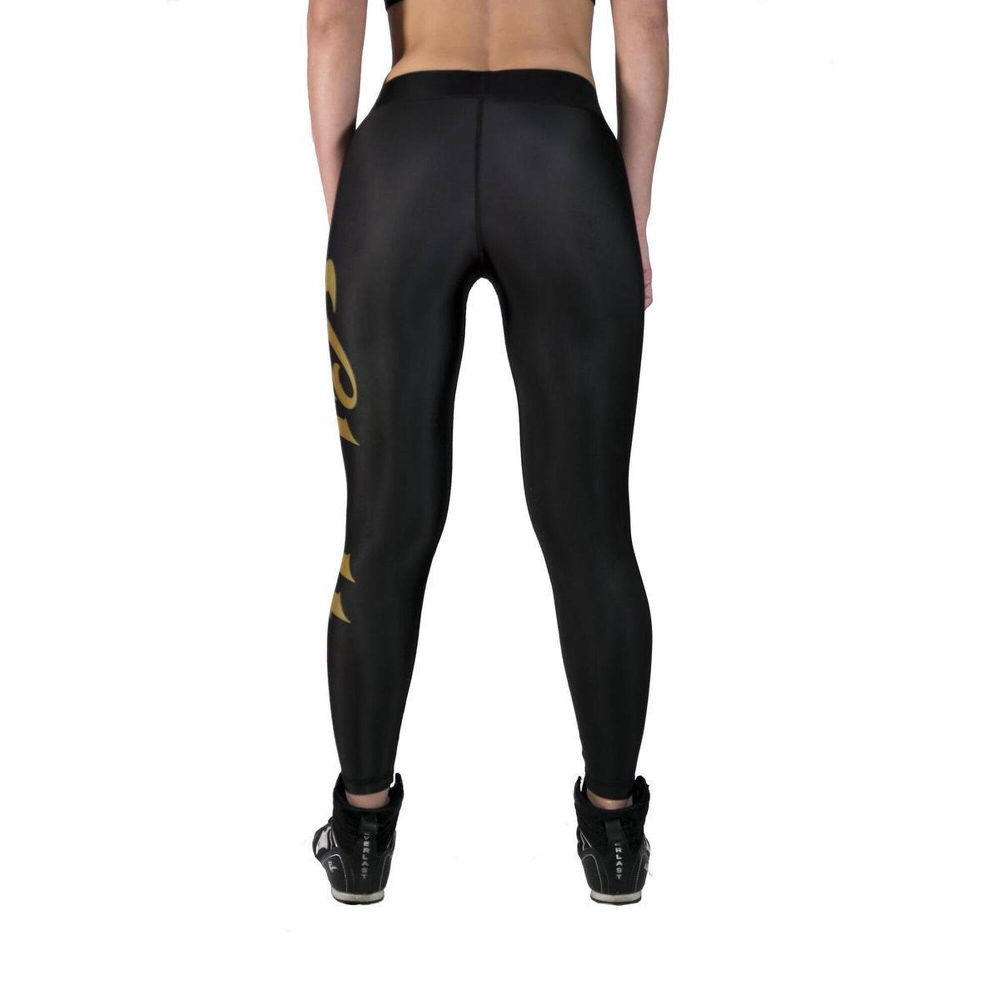 Gladts-Legging met Top-Zwart/Goud