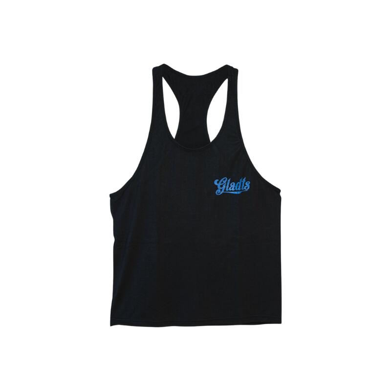 Gladts-Haltershirts-Tank Top-Heren-Zwart/Blauw