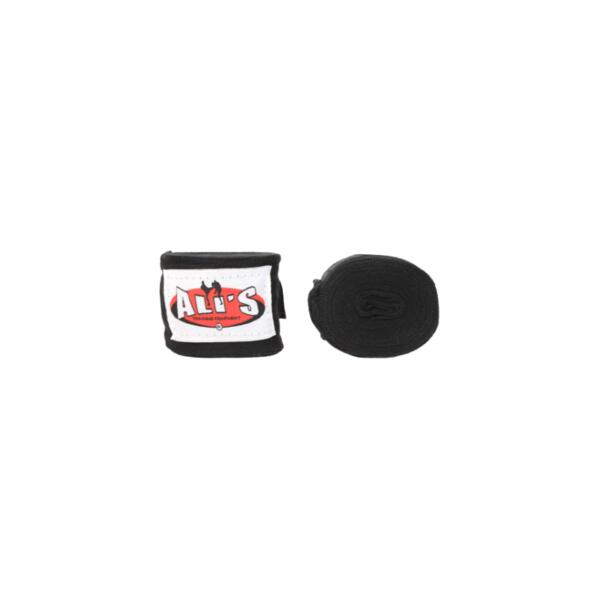 Bandages Ali's Fightgear Noir 250cm pour Boxe Kickboxing 3/4