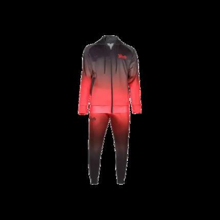 GLADTS Gradient Trainingsanzug mit Kapuze Herren - Schwarz/Rot