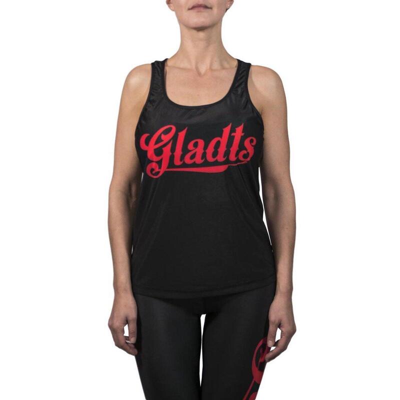 Gladts-Legging met Top-Zwart/Rood