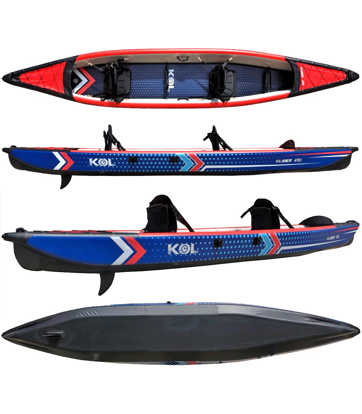 Kayak Doble Hinchable Glider 470 Azul/Rojo 100% Drop-Stitch 2/5