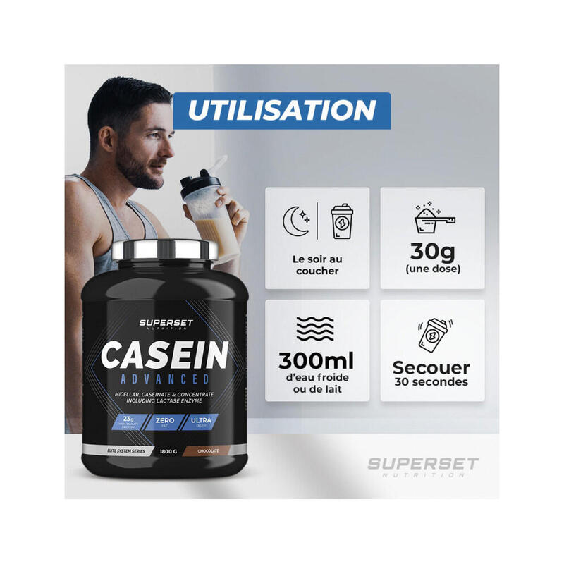100% CASEIN ADVANCED (1,8kg) - Vanille Crémeuse