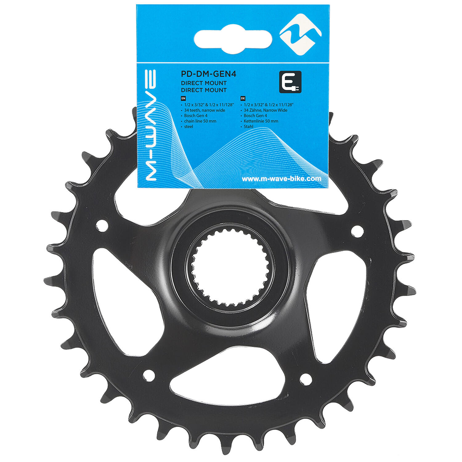 M-Wave Chaîne Top Vélo Électrique Bosch 4 - 34 Dents Noir 2/3