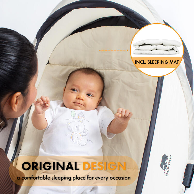 Infant Pop-Up BabyBox - Cuna de camping - Mosquitera para bebé - Crema
