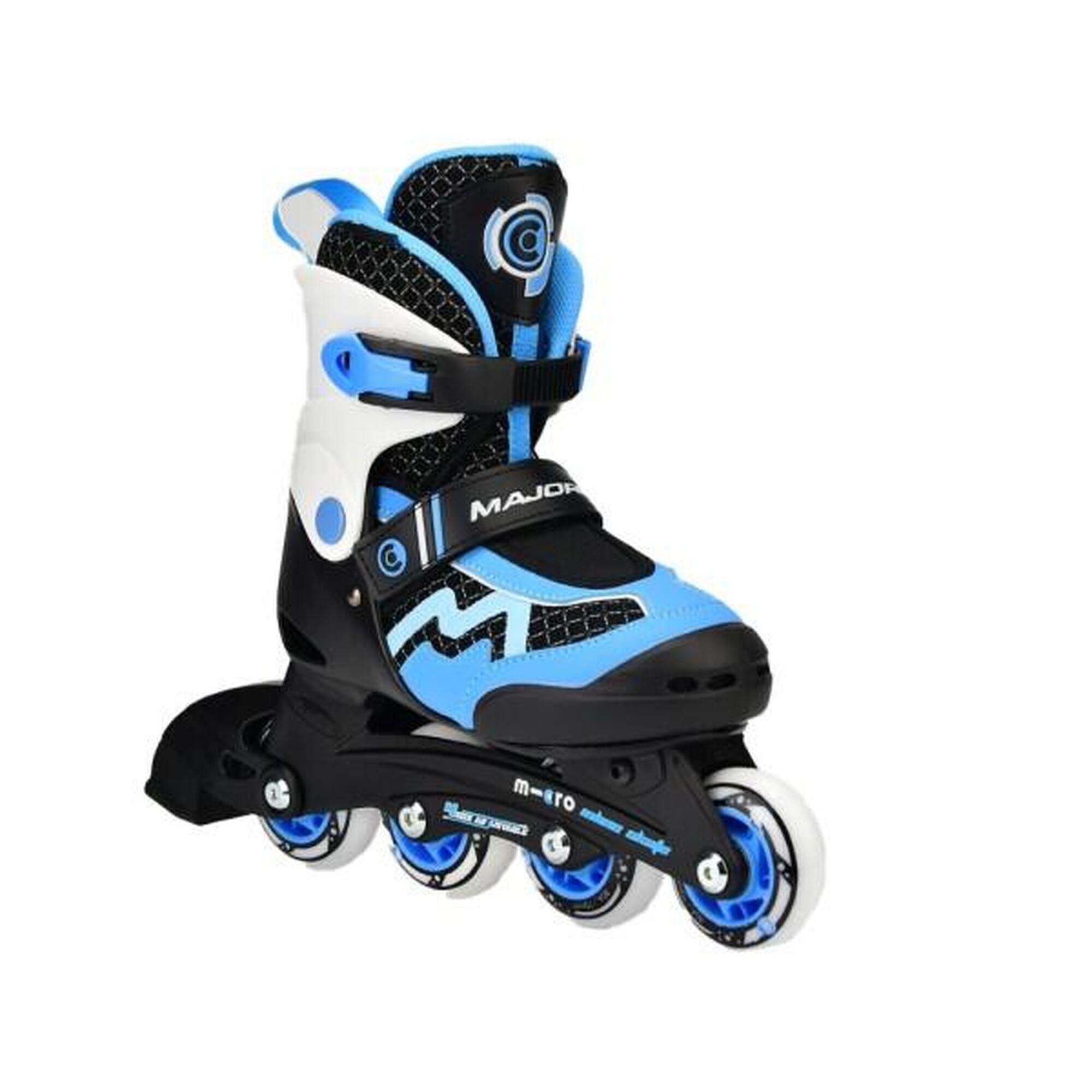 MICRO Micro Majority Inline Rollerskates: Black Blue (23-26 EU) Black/Blue