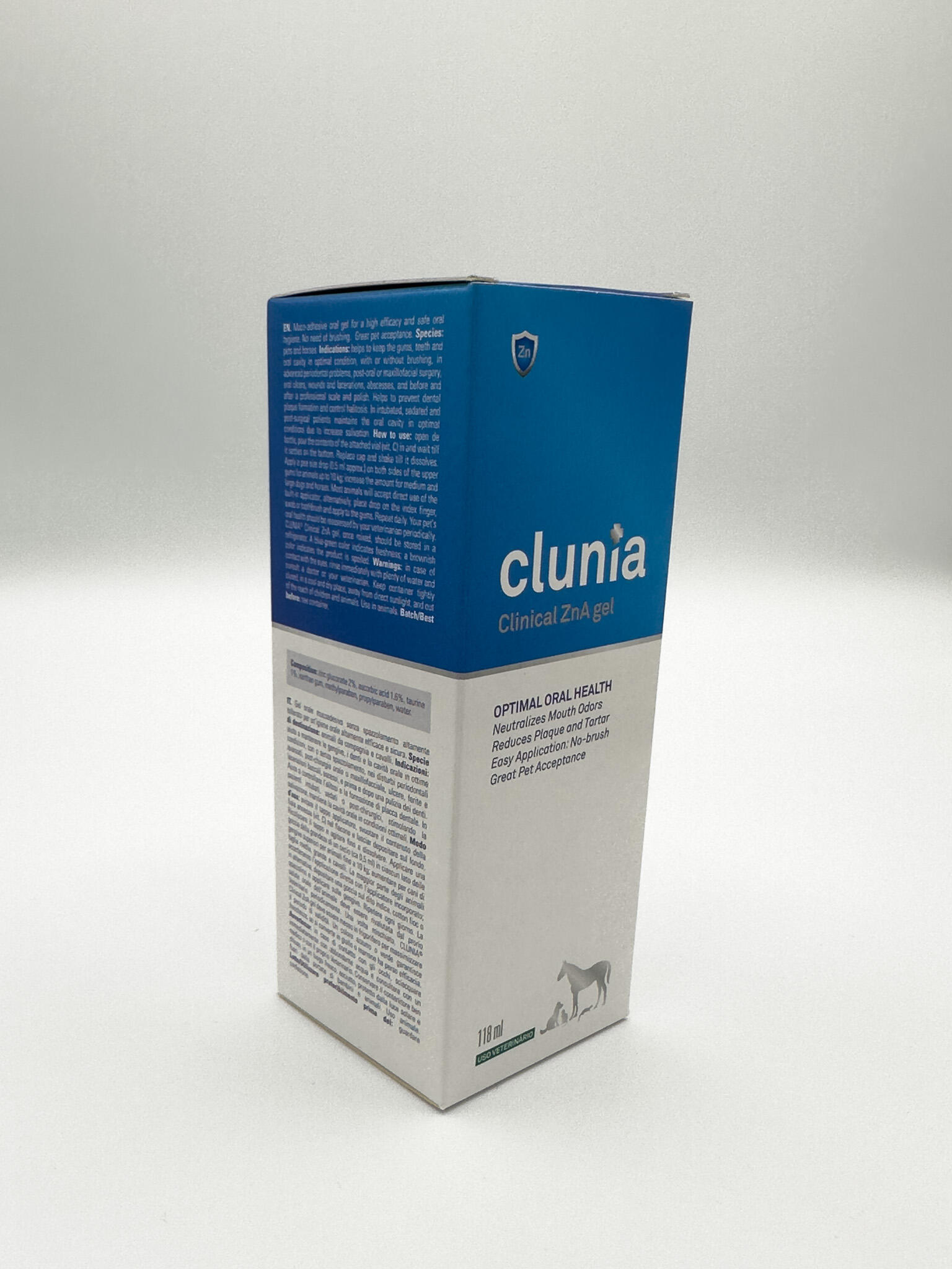 Gel Oral Muco-Adhésif CLUNIA® Zn-A Clinical Gel  per animaux. 6/7