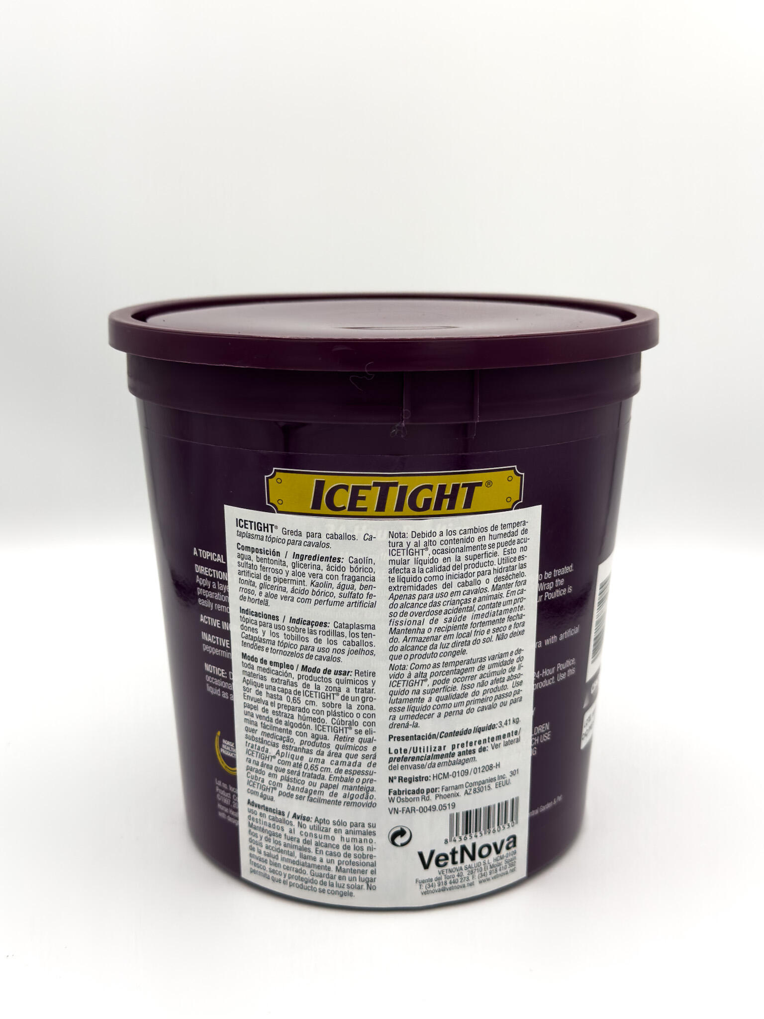 Greda tópica ICETIGHT® 3,4kg para rodillas, tendones y tobillos en caballos 3/4
