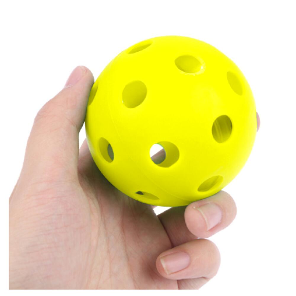 Pelota Hockey/Floorball Ø70mm Con Agujeros Amarillo 4/4