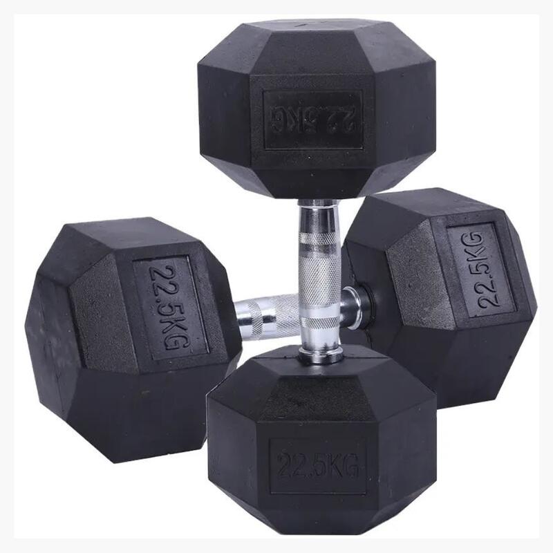 Valor Fitness - Mancuernas hexagonales de goma para entrenamiento de fuerza