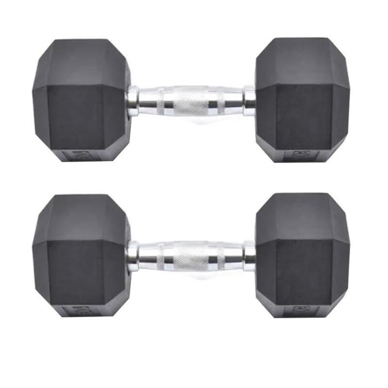 Mancuerna Hexagonal Cross Training/Musculación Hex Dumbbell Negro 15 kg