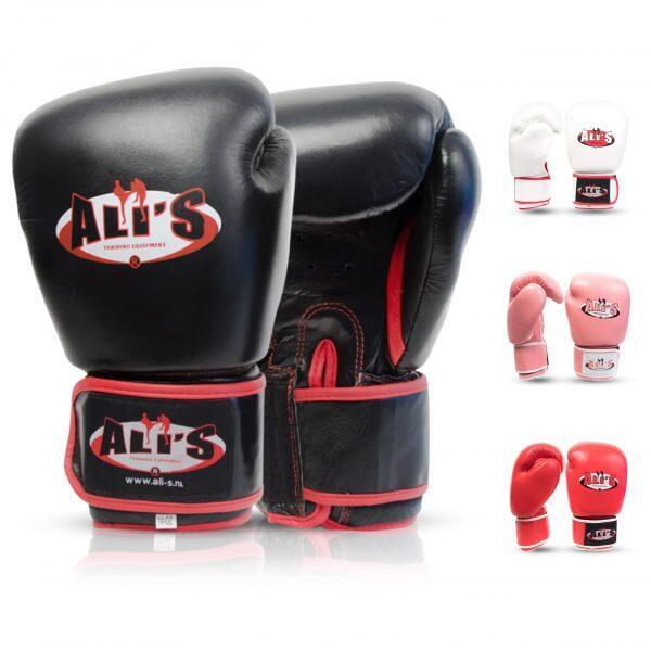 Ali's-BG TR-Gants de Boxe-Entraînement-Noir-Cuir Véritable