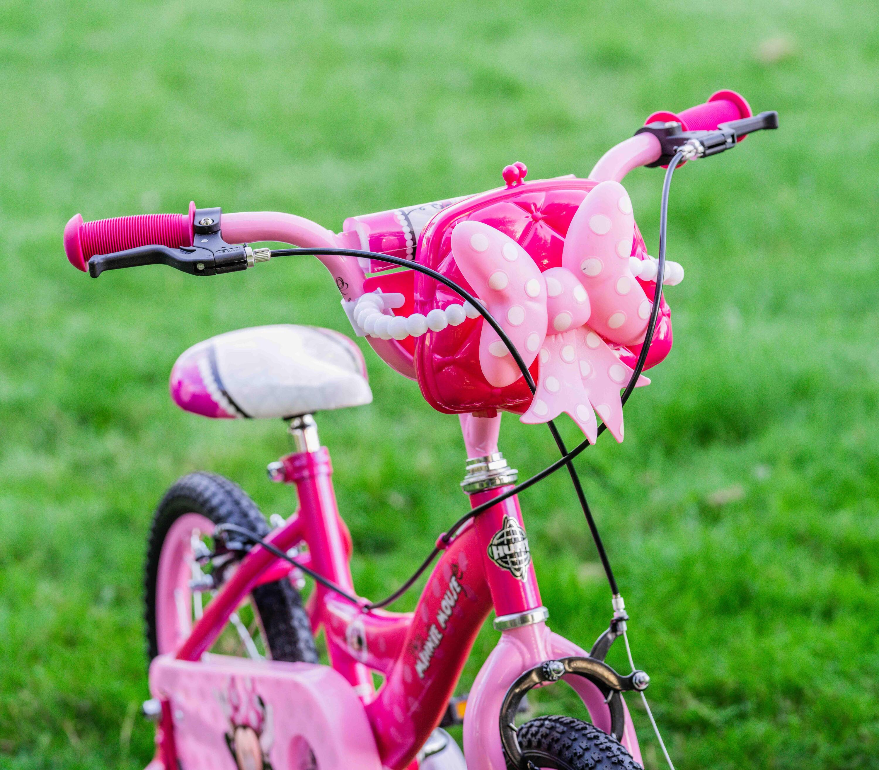 Huffy Disney Minnie Mouse Kids Bike 16 Inch Pink For 5-7 Year Old + stabilisers 4/8
