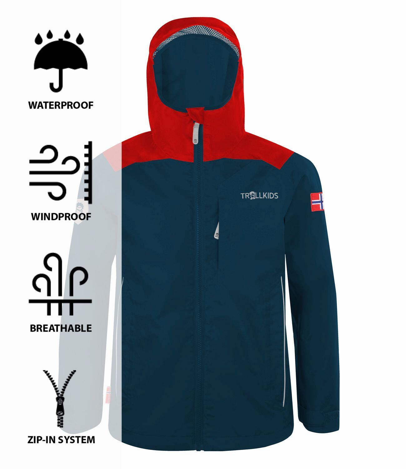 Veste de pluie pour enfants Bergen imperméable rouge clair / bleu 4/4