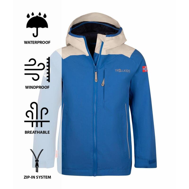 Veste de pluie enfant Bergen bleu vif/gris nuageux