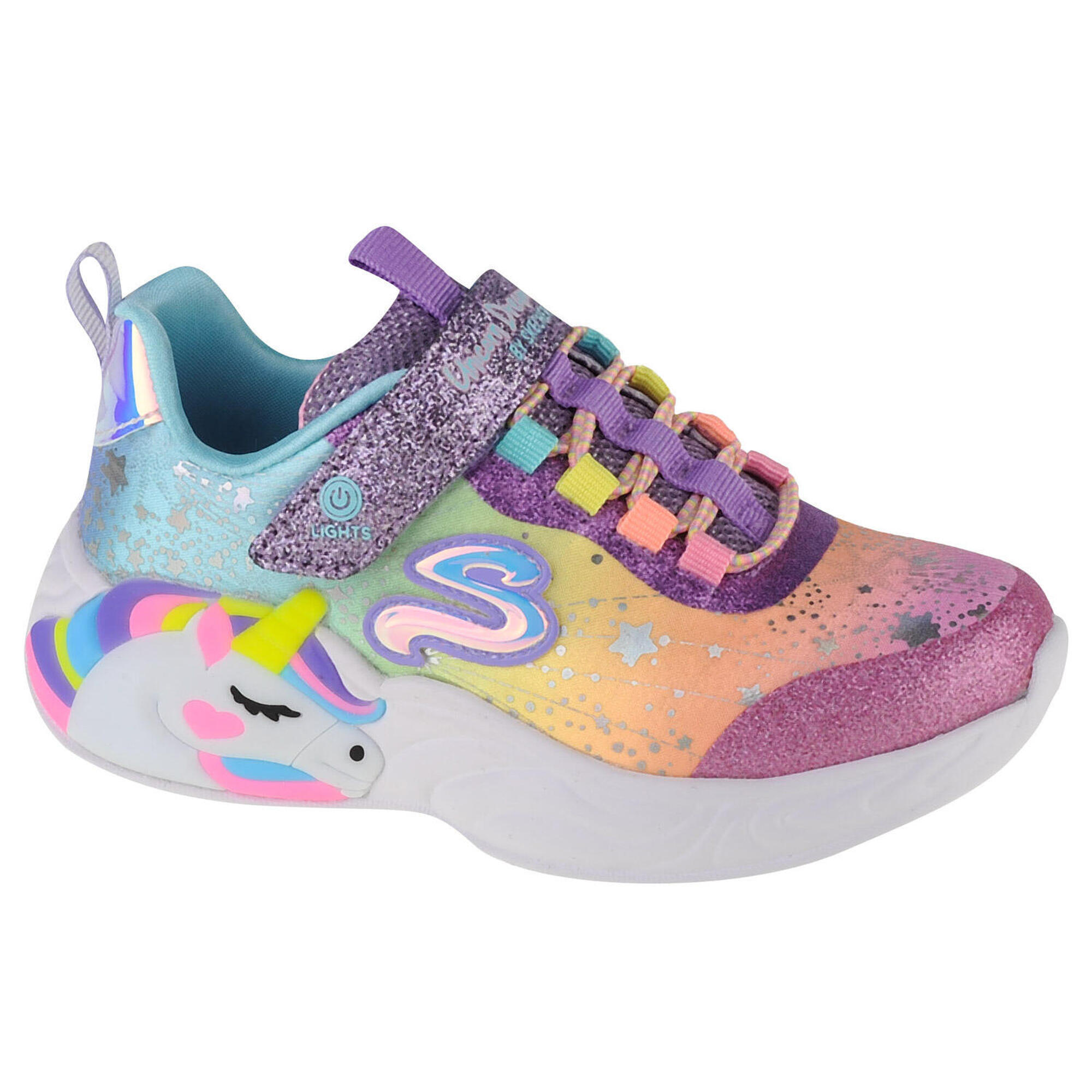 Calçado de caminhada para raparigas, skechers s-lights unicorn dreams