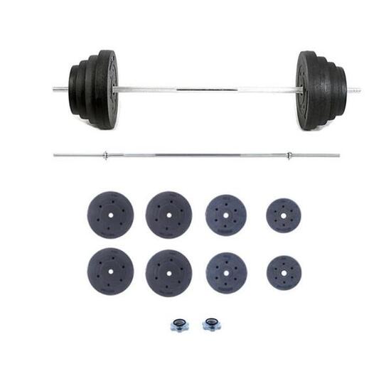 Kit Haltères avec Barre Olympique 90kg Fitness Tech