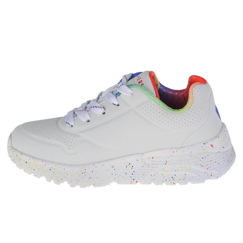 Calçado de caminhada para raparigas, Skechers Uno Lite Rainbow Speckle