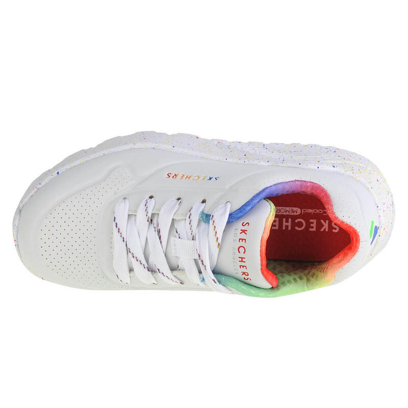 Pantofi sport copii Skechers Uno Lite - Rainbow S, Alb