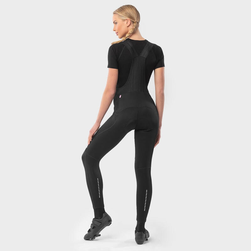 Damen Radsport lange fahrradträgerhose für Mont Cenis SIROKO Schwarz