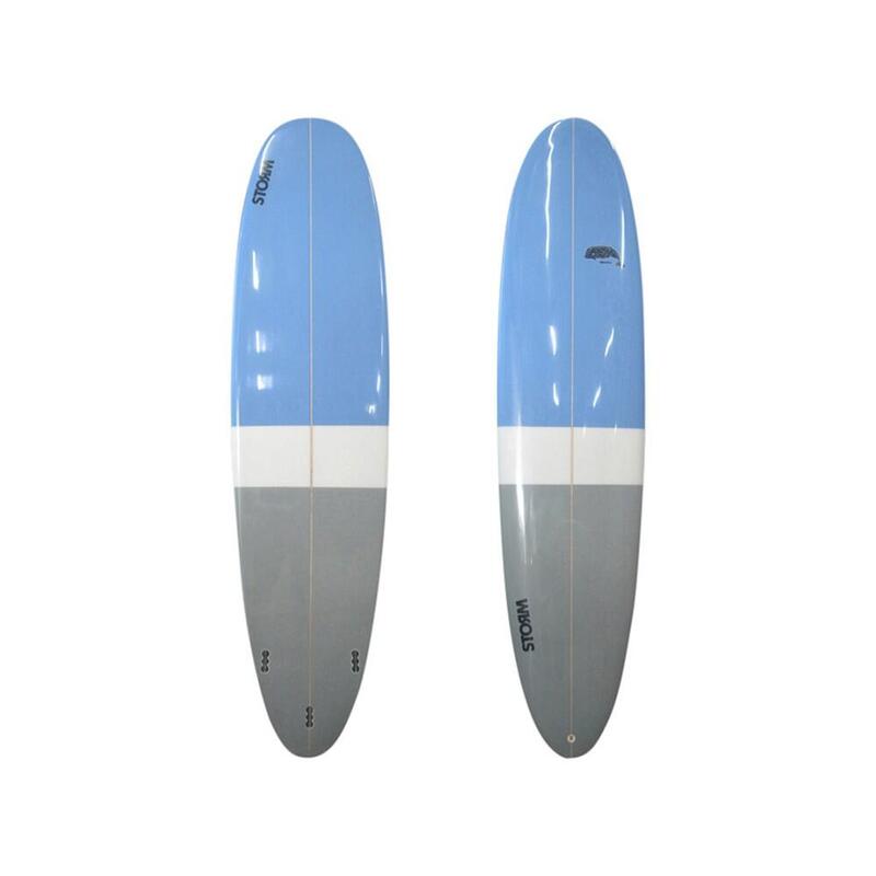 Tabla de surf STORM - Longboard - 7'4 - Beluga - Cola redonda - Azul / Gris