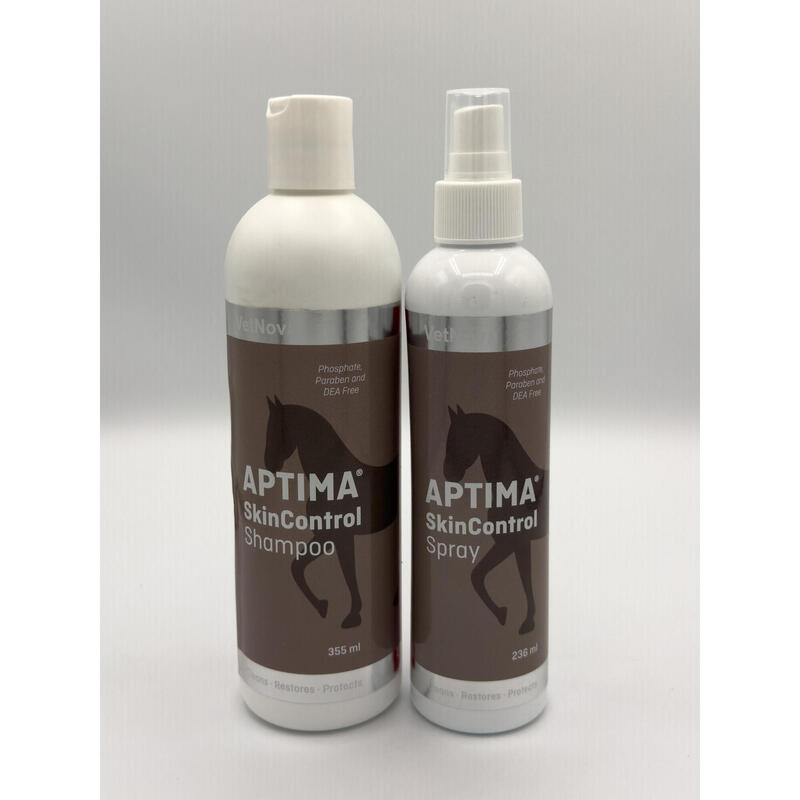 Shampooing et spray dermatologique APTIMA® Skin Control Pack per chevaux.