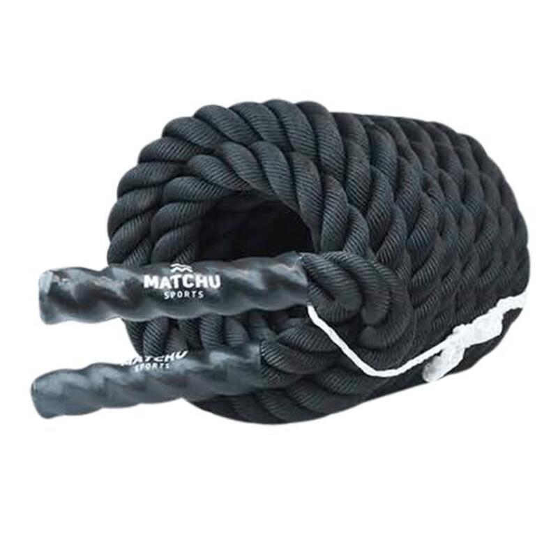 Battle rope - 38mm x 9m - Zwart - Gewoven polyester
