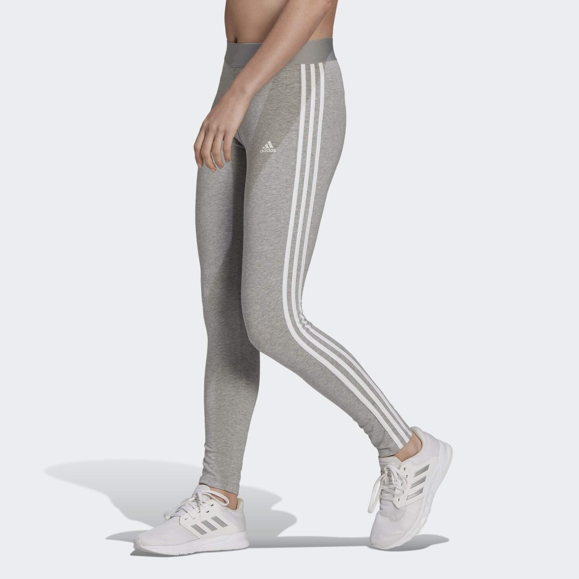Adidas - Legging 3 bandes Loungewear Essentials - Legging - Blanc|gris - 36 Xs - Decathlon