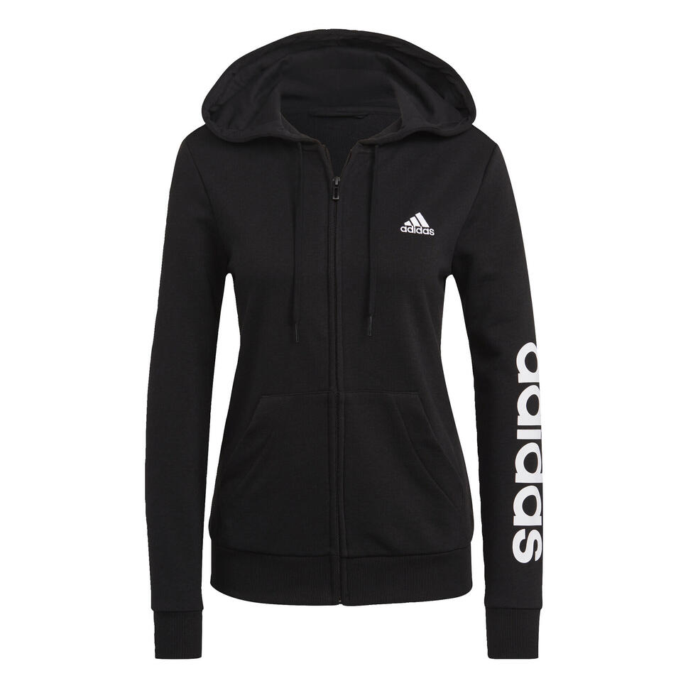 Damska bluza zapinana na zamek z kapturem adidas Essentials Logo