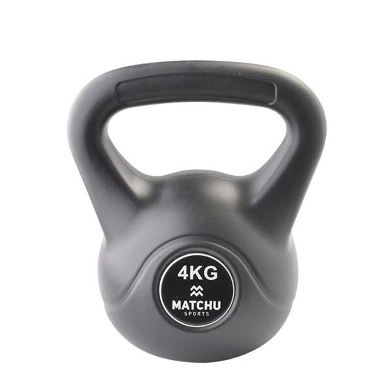 Kettlebell 4kg/8kg - Czarny - 15cm - Plastik