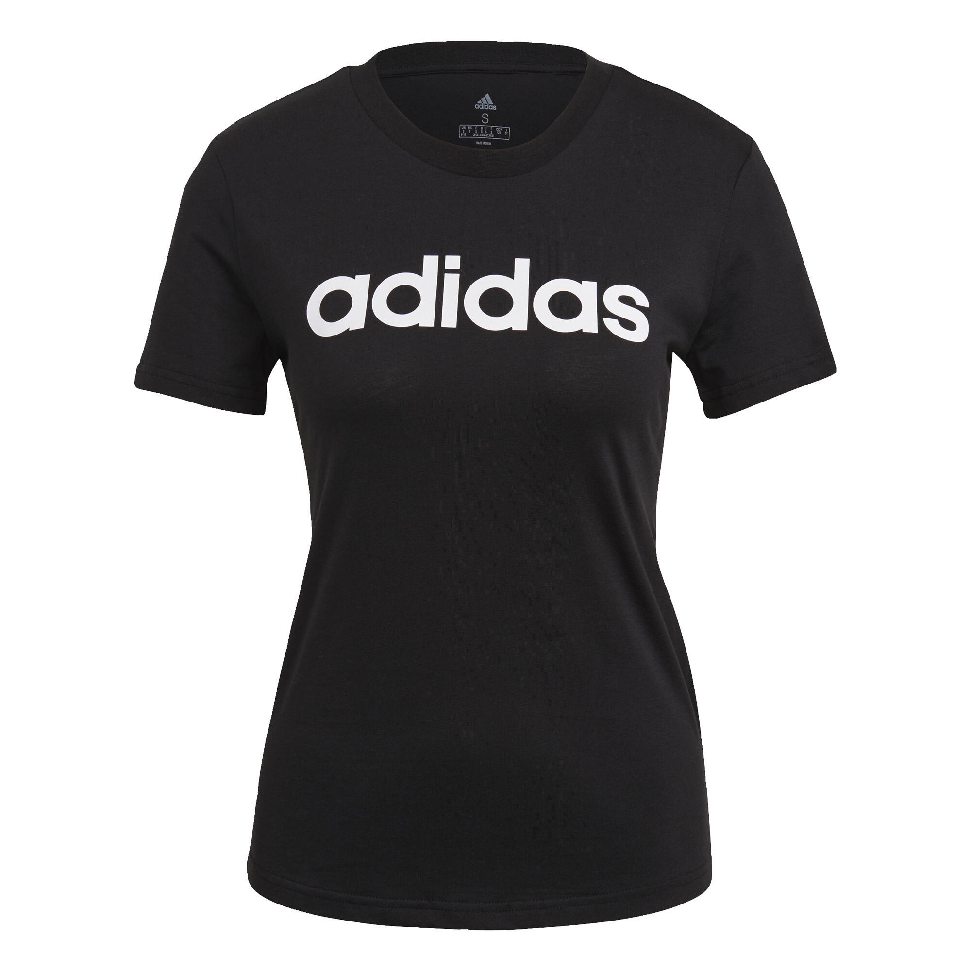 Adidas - T-shirt Slim Logo Essentials - T-shirt Manches Courtes - Blanc|noir - 40 M - Decathlon