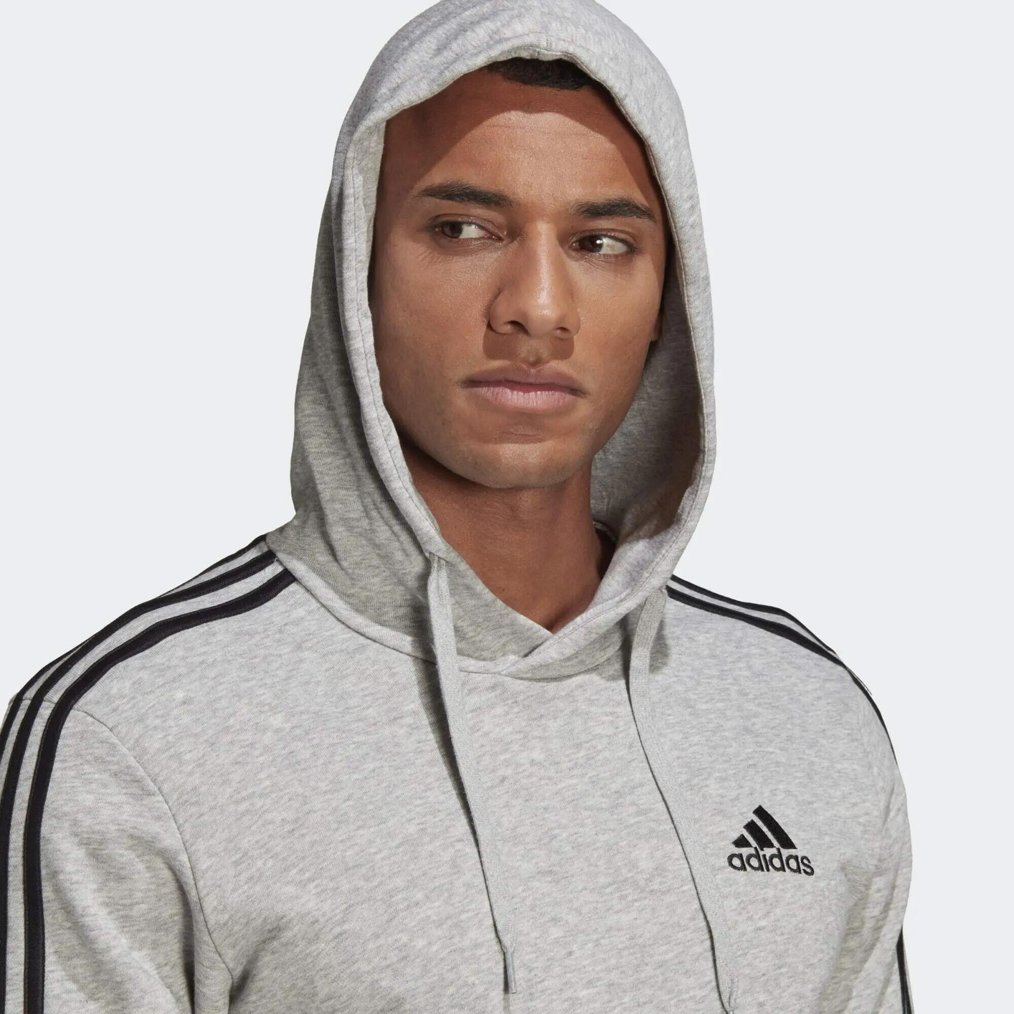 Bluza z Kapturem Essentials 3-Stripes Rozmiar XS Szary - GK9080 4/5
