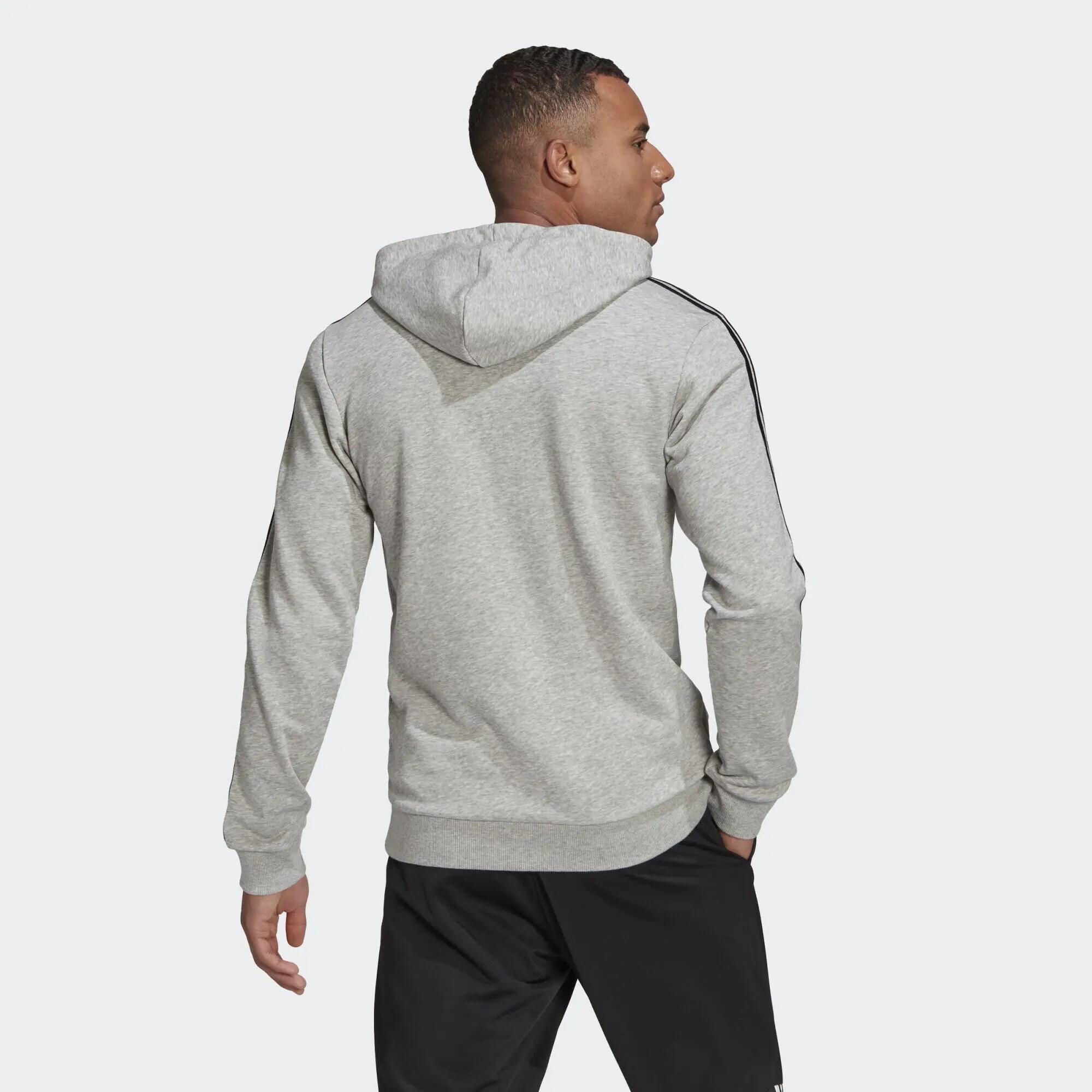 Bluza z Kapturem Essentials 3-Stripes Rozmiar XS Szary - GK9080 3/5