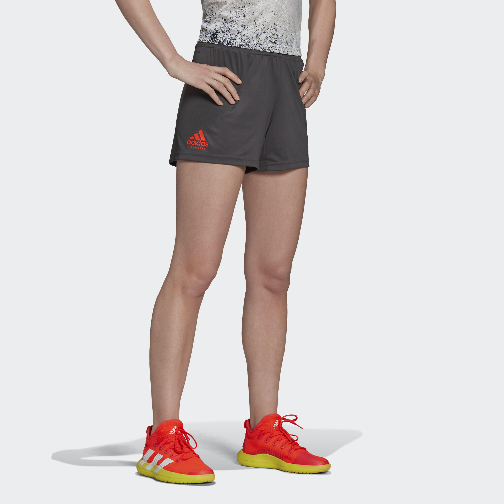 Adidas - Short Handball Training - Short - Gris|rouge - 42 M/l - Decathlon