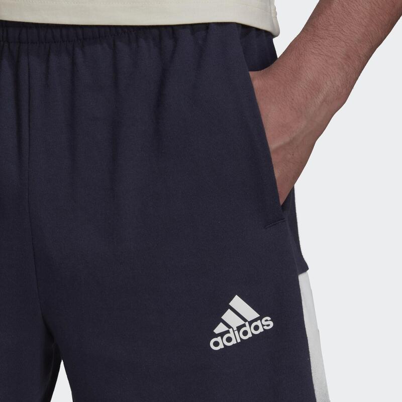 CALÇÕES EM ALGODÃO DE GINÁSTICA E PILATES ADIDAS ESSENTIALS HOMEM AZUL